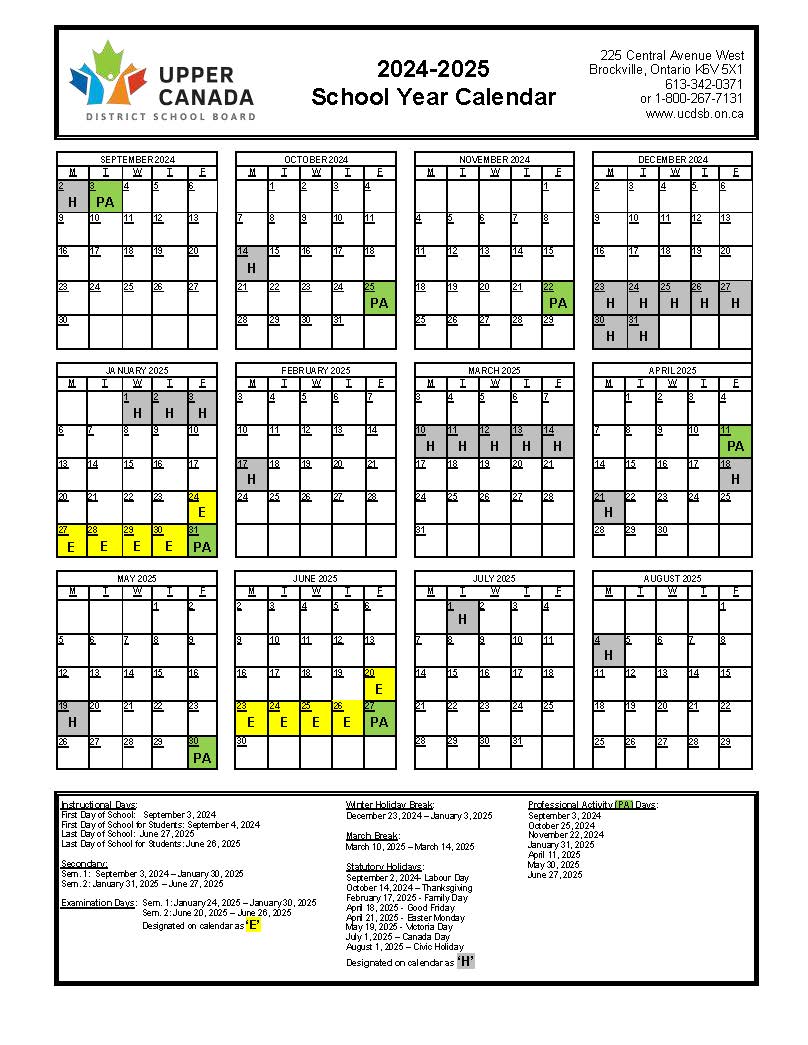 Ucdsb Calendar 2024-2025 - Mara Serena