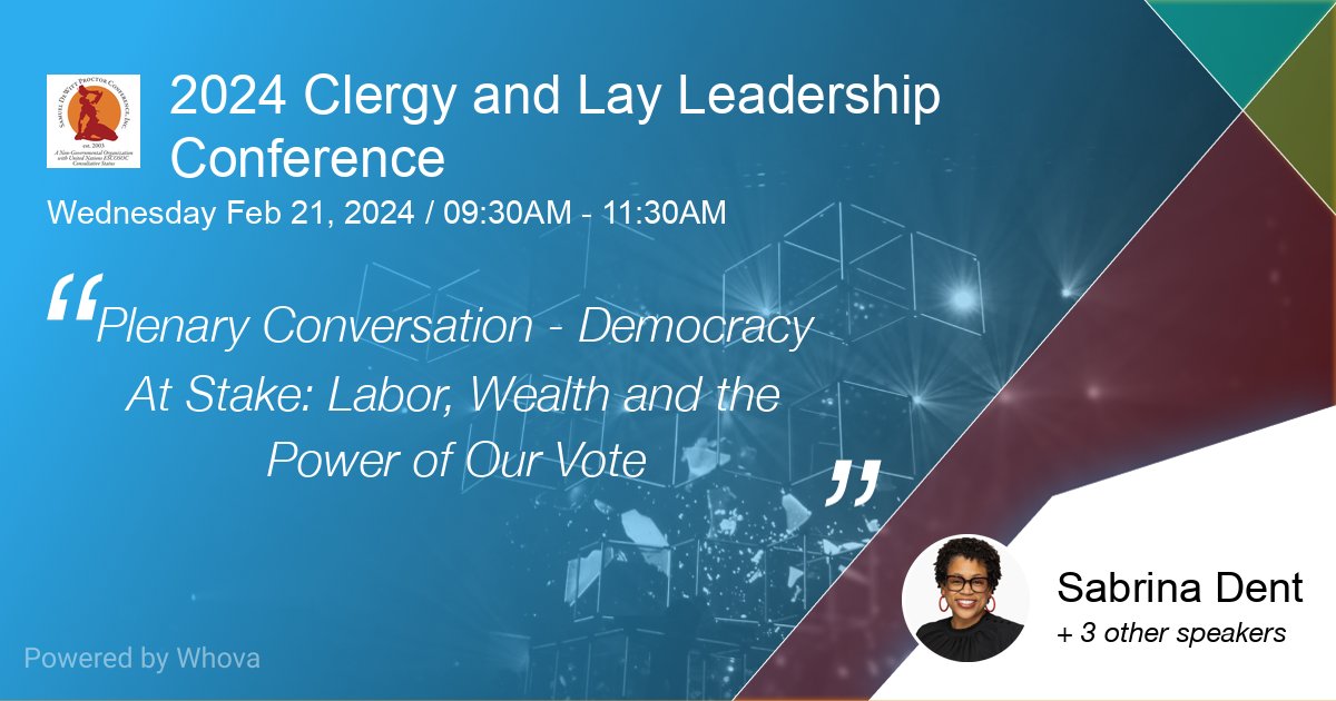 Hey friends! In one week, I'll speak at 2024 Clergy and Lay Leadership Conference. Don't miss this plenary session 'Democracy At Stake' as we discuss voting rights and more. I would love to see you there!🎉 Register: whova.com/portal/registr… via #Whova tinyurl.com/28d9lkmj