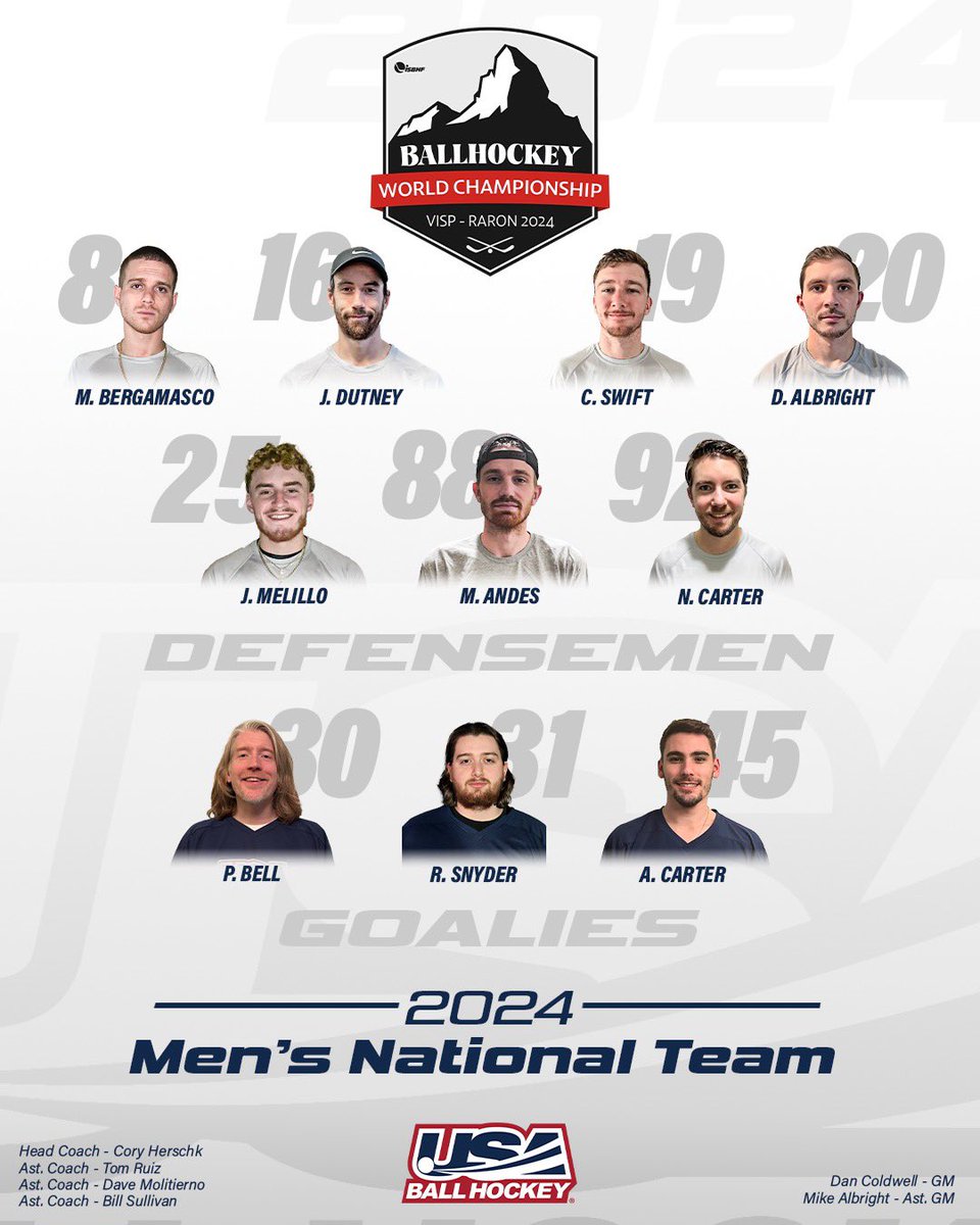 🚨🇺🇸 ANNOUNCING THE 2024 U.S. MEN’S NATIONAL TEAM 🇺🇸🚨 We wanted to share our love this Valentine’s Day to all of the men who will be rockin’ the ❤️🤍💙 in Switzerland this summer at the @isbhf Men’s & Women’s World Championships 🏆 #businessinswiss #nationalteamroster