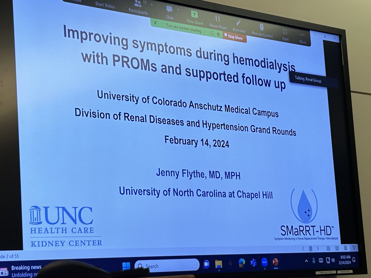 Lilia Cervantes (@cervantes_lily1) on Twitter photo Excellent Wahlstrom Lectureship (renal and medicine grand rounds) presented <a href="/CUDeptMedicine/">CU Department of Medicine</a> by visiting professor Dr. Jenny Flythe from <a href="/UNCKidney/">UNC Kidney Center</a> on "Improving Symptoms During Hemodialysis With PROMs and Supported Follow-Up." Excellent Wahlstrom Lectureship (renal and medicine grand rounds) presented <a href="/CUDeptMedicine/">CU Department of Medicine</a> by visiting professor Dr. Jenny Flythe from <a href="/UNCKidney/">UNC Kidney Center</a> on "Improving Symptoms During Hemodialysis With PROMs and Supported Follow-Up."