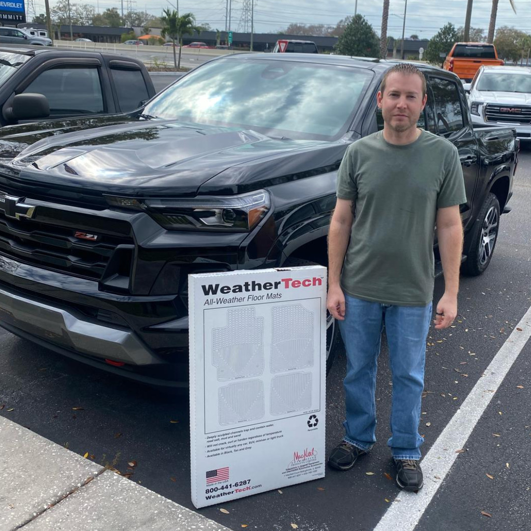 Introducing James! 🏆 He recently purchased a new 2023 #ChevyColorado from Todd Lentine, AND won a set of WeatherTech® Universal Floor Mats as part of our continuing #100YearCelebration at #DimmittChevrolet! Congratulations and thank you, James... enjoy! 🤩 #DimmittFam #TruckOn