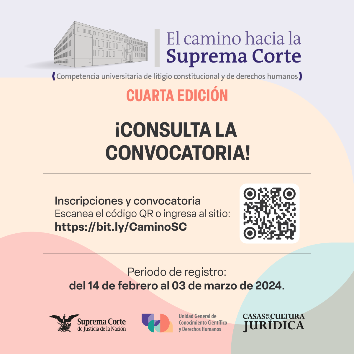 📚⚖️¿Eres estudiante de derecho? ¿Te interesa fortalecer tus conocimientos en temas de derechos humanos y argumentación jurídica?
Este 2024, el moot court de la <a href="/SCJN/">Suprema Corte</a> regresa con más desafíos y aprendizajes 🏛🏆
Consulta las bases e inscríbete 👇 bit.ly/CaminoSC
