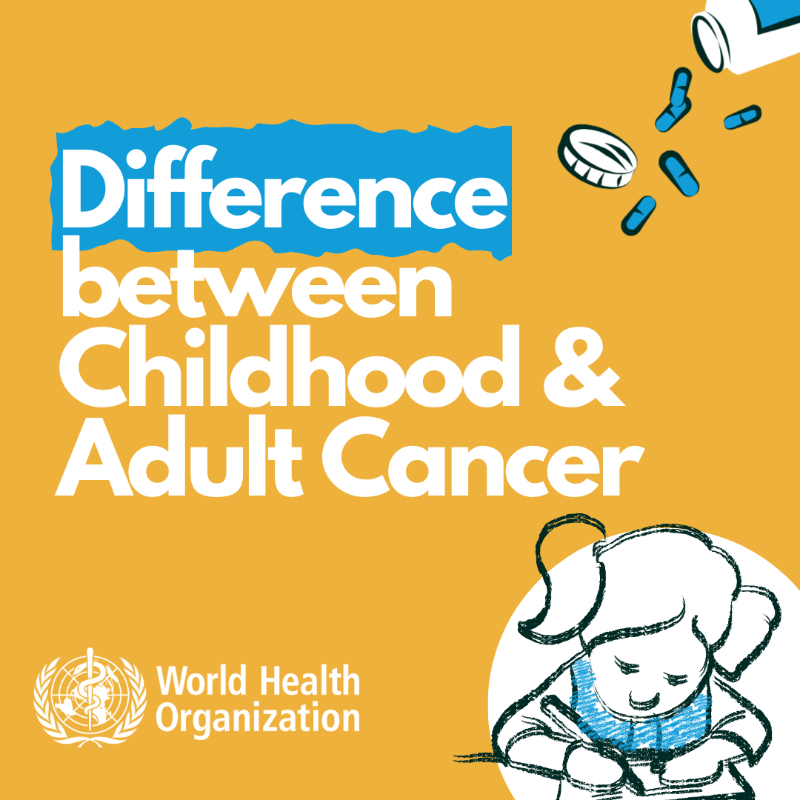 WHO's tweet photo. Today is International Childhood Cancer Day.

Childhood #cancer impacts millions of children (0-19 years) worldwide, but it is not the same as adult cancer.

Find out how genetic factors, access to care &amp; social support play a role in cancer outcomes https://t.co/uYZuS2ZM1z