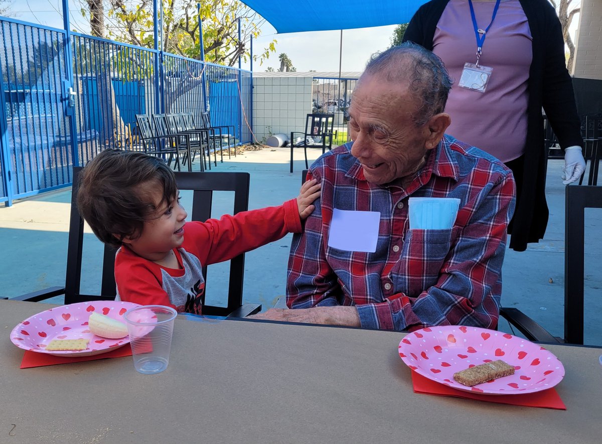 Happy Valentine's Day from @ONEgenCares #Intergenerational Daycare Center! In honor of #valentinesday2024 the children & adults created cards, made playdough crafts, & discovered new flavors while enjoying special charcuterie board treats together!