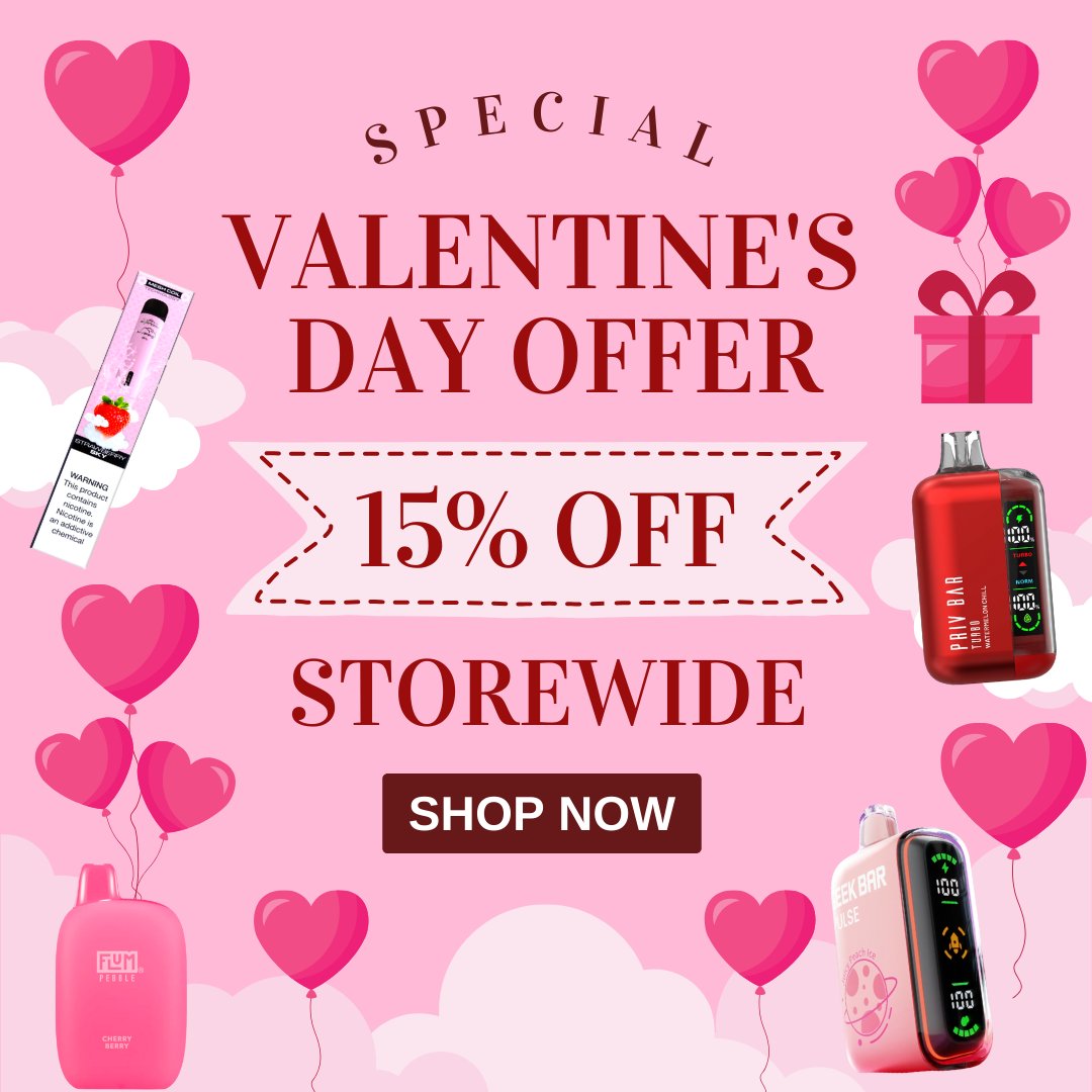 Shop Now at eliquidstop.com 

#sale #vape #geekbar #puff #ValentinesDay #vaping