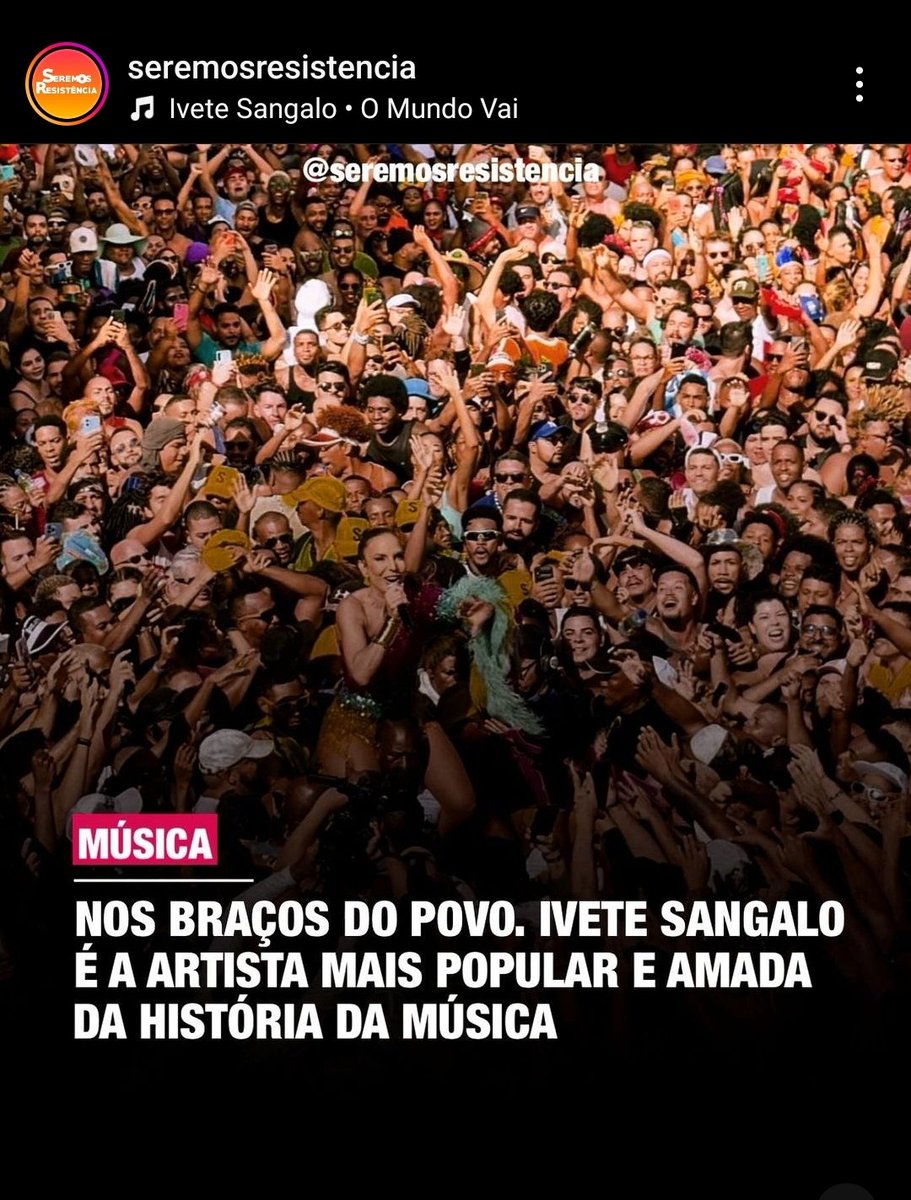 Sou fã da Ivete a minha vida inteira e ainda assim fico surpreso com a grandiosidade dessa mulher ao ler uma matéria como essa. Que orgulho