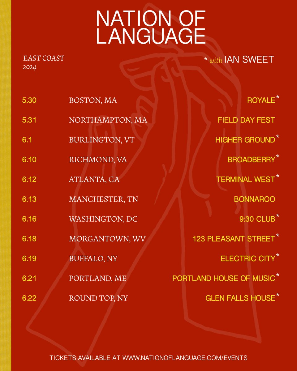 Nation of Language have announced a run of East Coast headline dates for June! The new tour arrives on the heels of the recently announced shows with Beach Fossils, arriving in support of their 2023 album, Strange Disciple. nationoflanguage.com/events