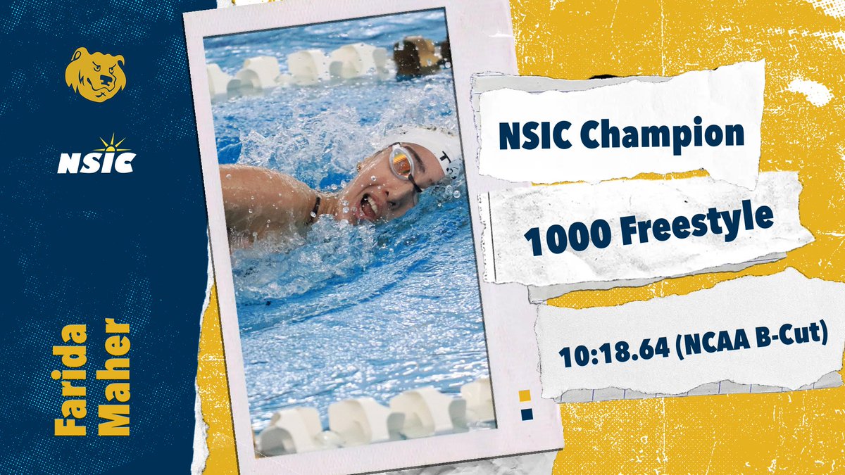 🏊‍♀️:  Junior Farida Maher just made history as the first swimmer in <a href="/CSPSwimDive/">CSP Swimming & Diving</a> history to win an NSIC Conference Championship! 

#BeGolden | #WeAreCSP | #NSICSD
