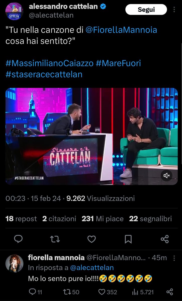 NON LA MARIPOSA CHE SENTE ANCHE LEI 'ORCODIO SE CANTO' LA SURREALITÀ

#staseracecattelan