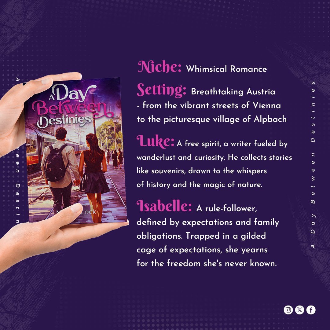 What happens when two people from different worlds collide?
A Day Between Destinies is the whimsical romance of Luke and Isabelle, from the vibrant streets of Vienna to the picturesque village of Alpbach, they experience the beauty and the challenges of their love.