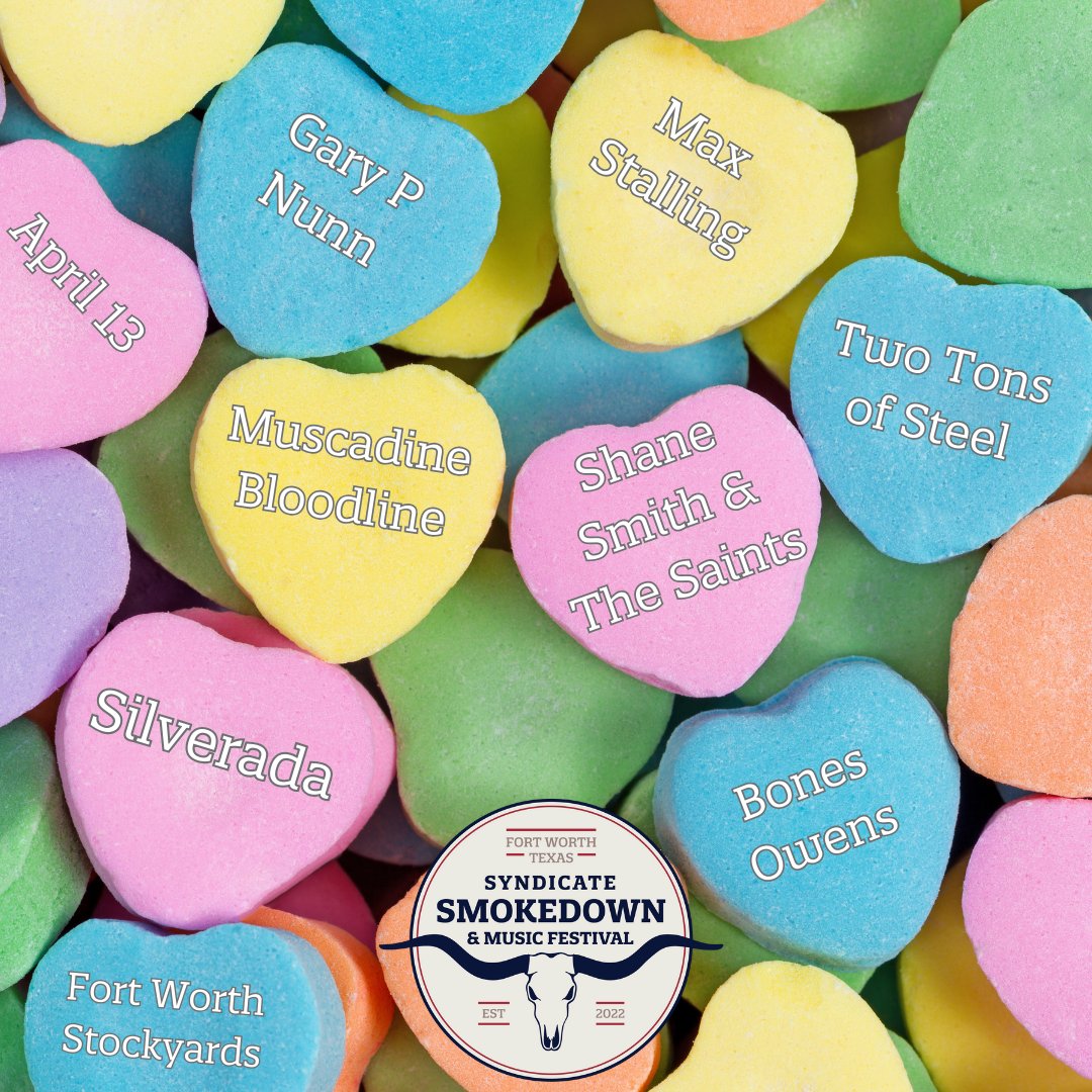🥰What better gift for Valentine's Day than tickets to the Syndicate Smokedown &amp; Music Festival!😍

Buy your tickets today at Prekindle.com or the link in the bio.

@shanesmithmusic @muscadinebline
<a href="/silverada/">silverada</a> @bonesowens
<a href="/garypnunn/">Gary P. Nunn</a> @twotonsofsteel <a href="/max_stalling/">Max Stalling</a>