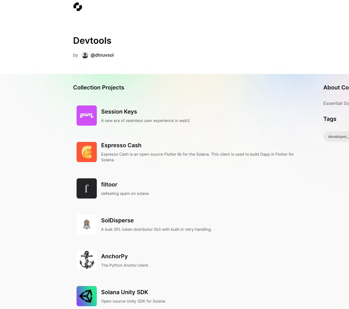 a list of quality Solana projects and builders is being compiled 

think of this as a web3 version of product hunt. You just don't upvote projects but upvote with your favourite dog coins