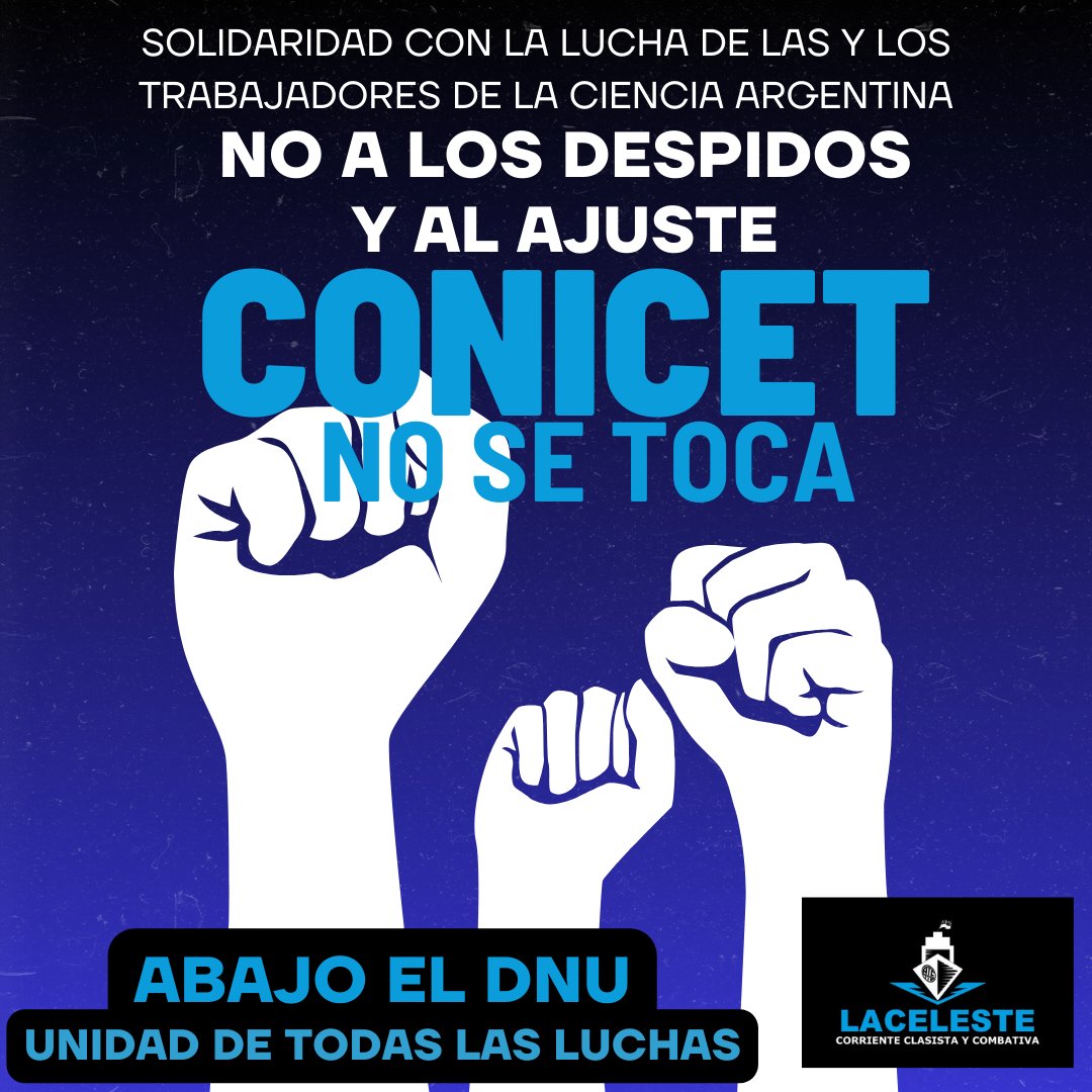 #investigarestrabajar 
#niundespidoenconicet 
#nomasmilei