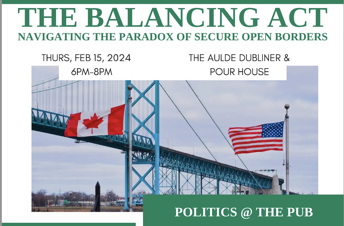 It's happening Tomorrow - SIGN UP Event Details: When: Thursday, February 15 from 6 PM - 8 PM. Where: THE AULDE DUBLINER & POUR HOUSE Registration Cost: $10 eventbrite.ca/e/the-balancin… SPEAKERS Christian Leuprecht Jennifer Irish and Alesha Zafar