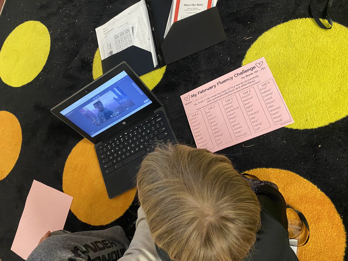 I can read FRY words with accuracy and automaticity. 
Students use Flipgrid to record their words.