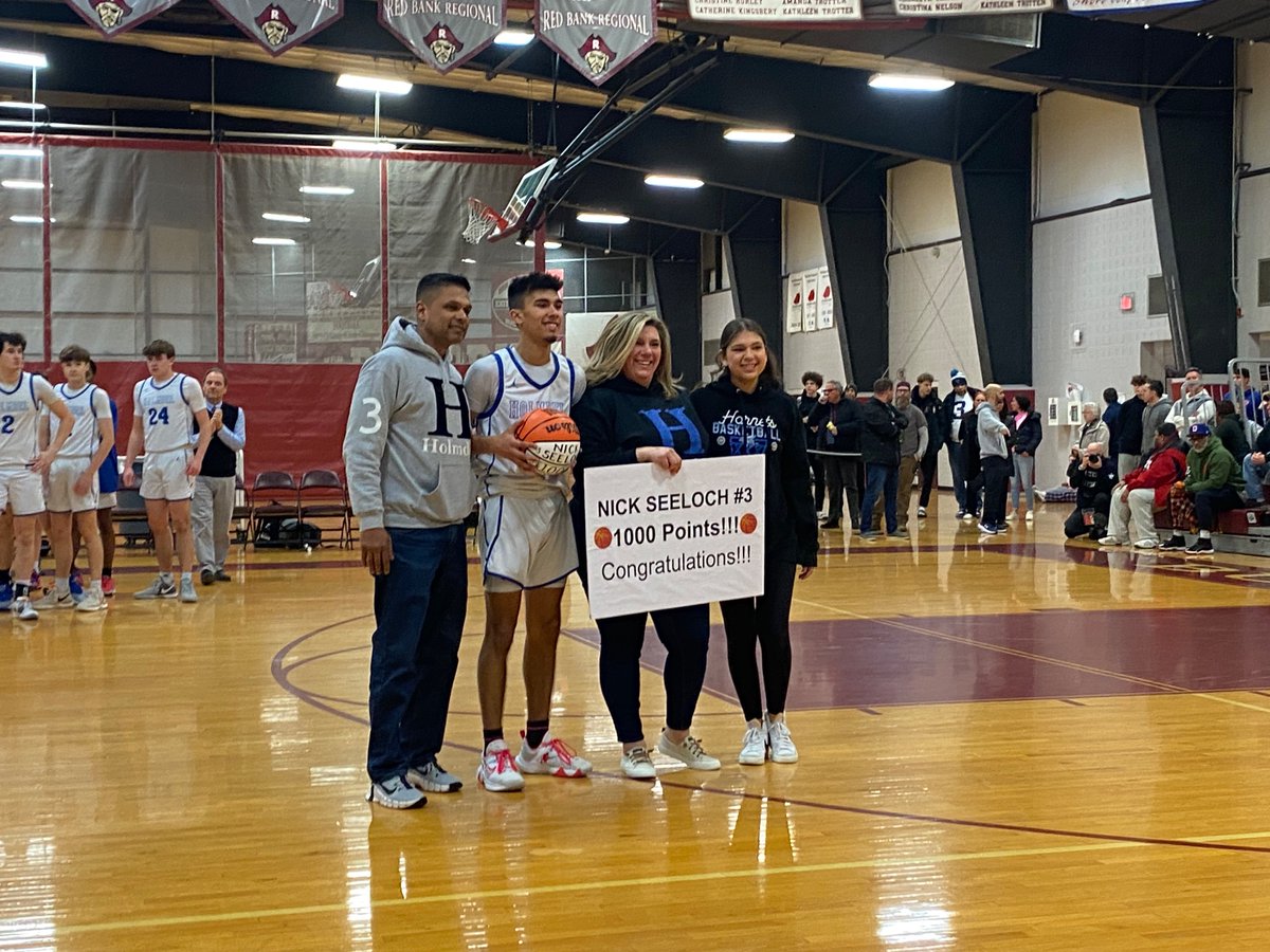 Nick Seeloch just scored his 1,000th point for Holmdel as SCT semi with Manasquan gets underway