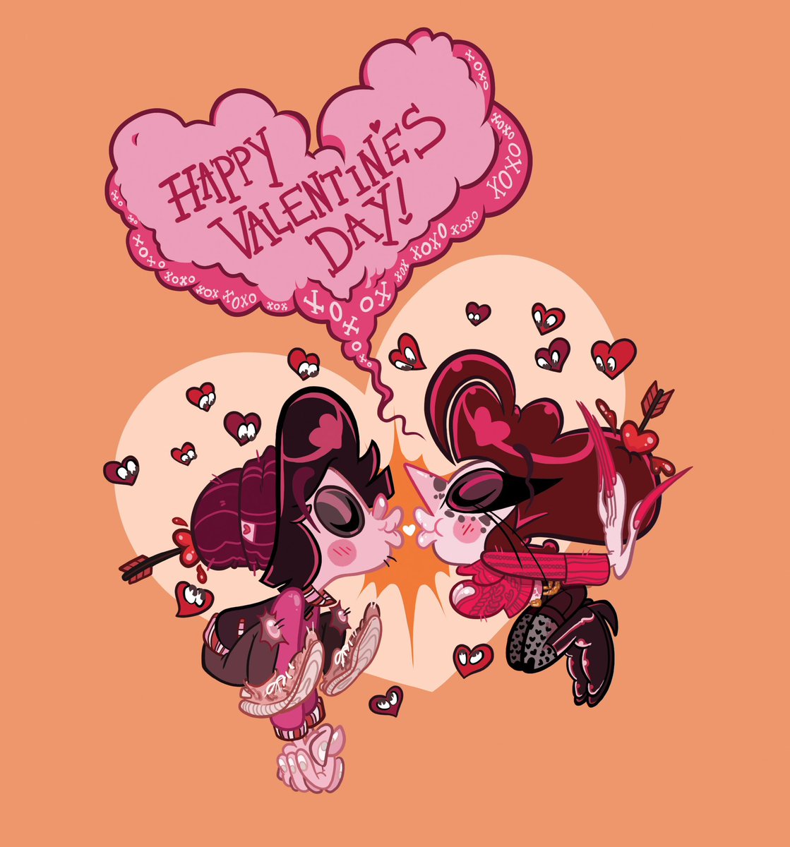 Brittoodles's tweet photo. A valentine for my wuvly Valentine! 💖💝💘💞💗🖤🤍🩷❤️‍🔥🥰😘 
Happy Valentine’s Day everyone! Hope you all are getting some sweet treats!!! 🩷💗💞 https://t.co/HTSbjll3Py