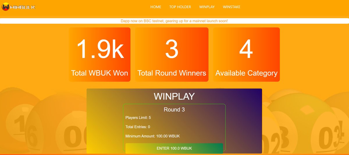 Testing Winplay on bsc testnet.
so excited about the launch