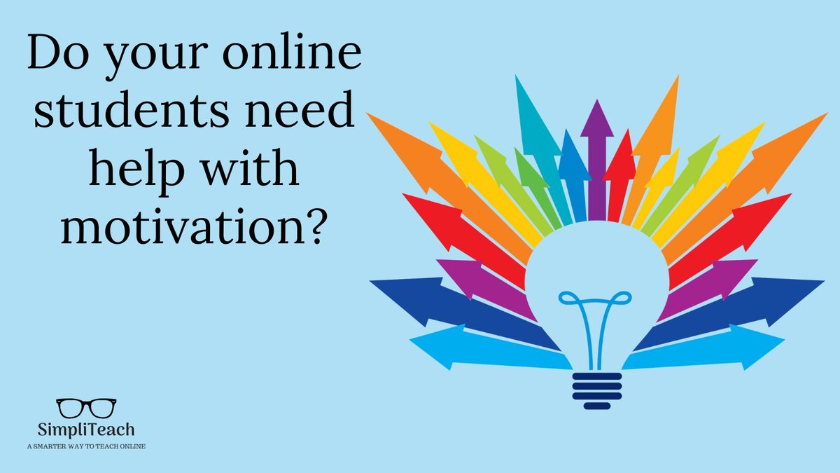 In online learning, motivation primarily has to come from the student. But online educators can also help with learner motivation. Here are 10 creative ways to do that:
simpliteach.com/student-motiva…