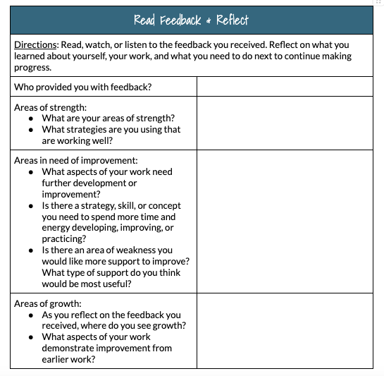 🔄 Enhance student engagement with feedback using my “Read Feedback & Reflect” template. Perfect for peer or #ChatGPT responses! Get it here: bit.ly/49PIG9d #StudentLed #BlendChat #EdChat #EduTwitter