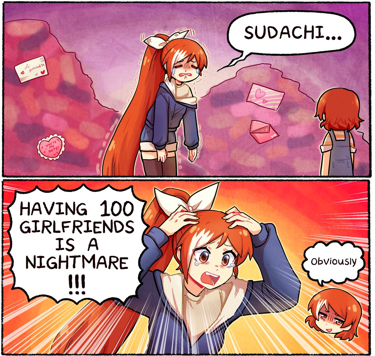 In this week's The Daily Life of Crunchyroll-Hime (by @coughdrops) 💘✨ Hime realizes love can get complicated quickly 😅