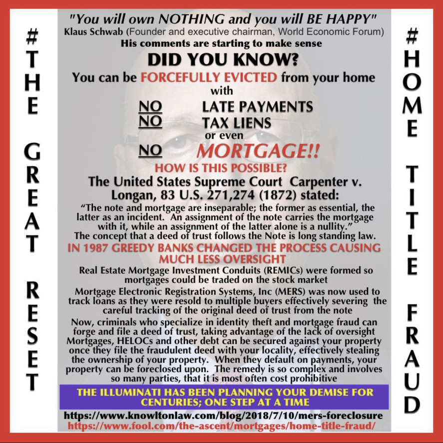 wishfulldreamz's tweet photo. @janeway888 This happened to a friend's friend who owned his house free and clear. I was asked to make the meme. #HomeTitleFraud https://t.co/Dx4XPeZM6k