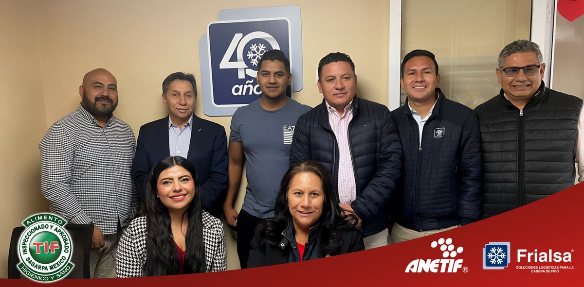 anetif's tweet photo. ❄️En productiva reunión con nuestro socio #ANETIF, @Frialsamx  

🤝 Reafirmamos el compromiso de nuestra asociación en trabajar juntos para impulsar el crecimiento de los diferentes eslabones del sistema TIF y fortalecer la sanidad e inocuidad de la industria cárnica mexicana. https://t.co/PcDTonnpLU
