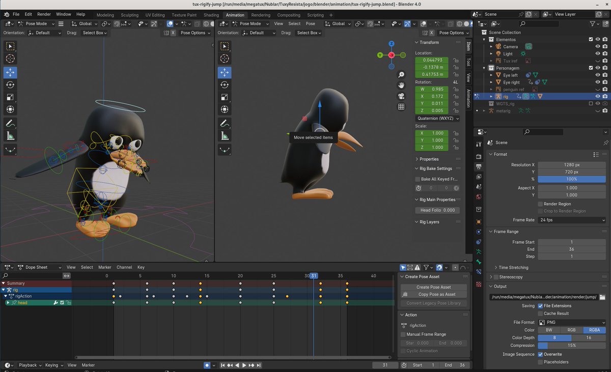 QuadroChaveGame's tweet image. All animations from Tux, Resist! game are being made in Blender. #b3d #blender #animation #game #gamedev #indiegaming #indiegame #indiegamedev #gamedevelopment #videogame #videogames #games #gamedesign #gameart #art #digitalart #platformer