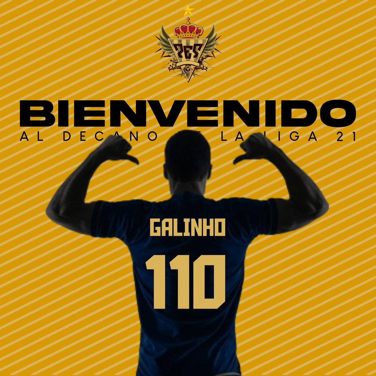PES_UN1TED's tweet photo. ¡PRIMERA BOMBA! 💣🟡⚫ 

Le damos la bienvenida a un jugador histórico de @LaLiga21Of, hoy cumple su sueño y firma por una temporada con el decano de las ligas simuladas, ¡Bienvenido al más grande @leagmzz8 !

#PEScandoGloria
#DalePES
#PESPadreYDecano https://t.co/buRMgHgJuM
