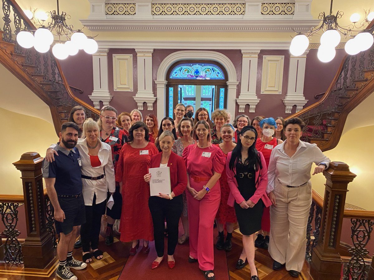 Turning the Parliament Gallery red! Flooded with support for sex workers with the decrim bill introduced today.