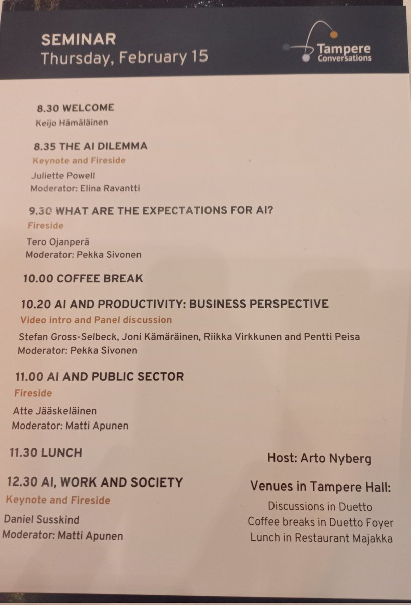 Tampere Conversations  addressing the big question of today: the role and effects of AI in society.