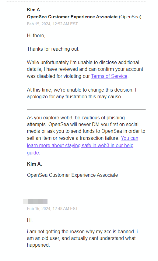 be careful using <a href="/opensea/">OpenSea</a>. Bans you for no reason. Use <a href="/blur_io/">Blur</a>  or <a href="/MagicEden/">Magic Eden 🪄</a> instead and stay out of this kind of so-called decentralisation web3 (lol)
