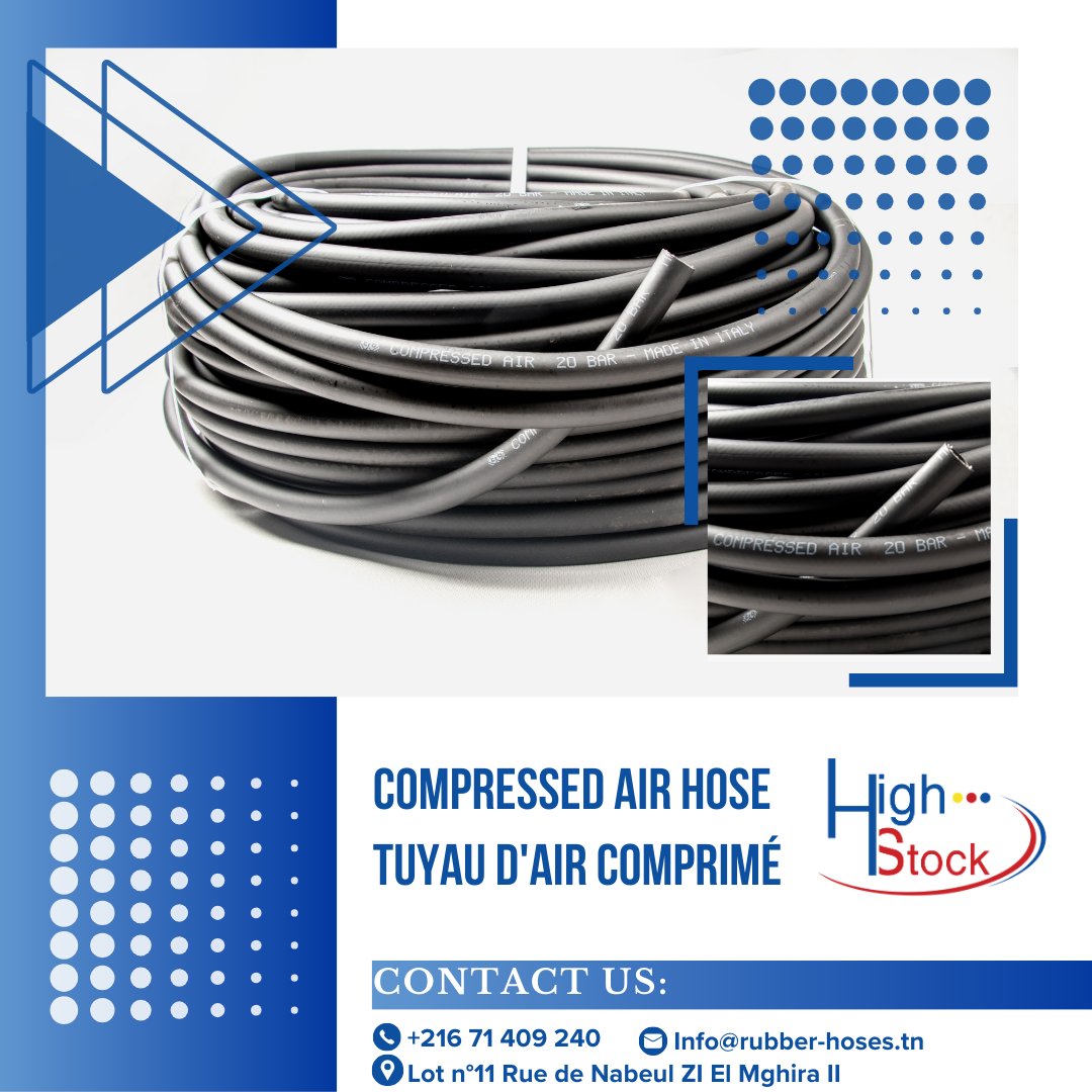 📢📢 COMPRESSED AIR hoses available in stock 📢📢
#JBC #industry #industrial #Industries #industrialhose #publicworks #construction #aircompressor #compressedair #pneumatic #pneumatictools #pneumatique #lavage #powerwashing #cleaning #cleaningservices #cleaningequipment #Tunisia