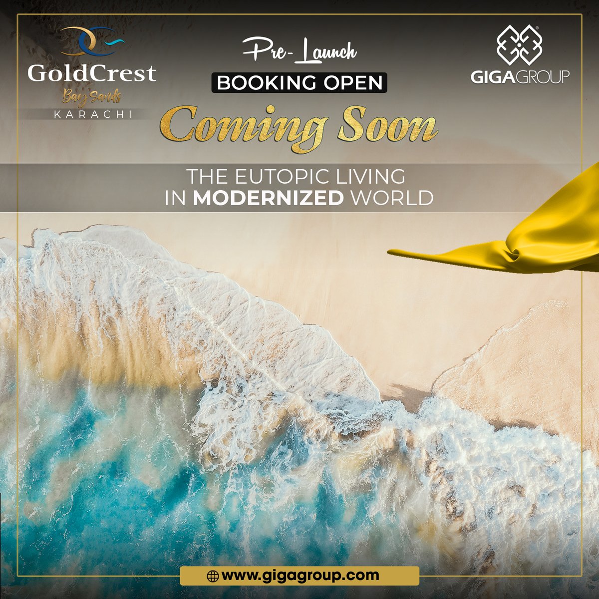 𝐀𝐯𝐚𝐢𝐥 𝐭𝐡𝐞 𝐏𝐫𝐞-𝐋𝐚𝐮𝐧𝐜𝐡 𝐎𝐟𝐟𝐞𝐫! The Eutopic living in modernized world! Coming Soon - 𝐆𝐨𝐥𝐝𝐜𝐫𝐞𝐬𝐭 𝐁𝐚𝐲 𝐒𝐚𝐧𝐝𝐬 𝐊𝐚𝐫𝐚𝐜𝐡𝐢 - HMR Waterfront For more details call us at 0304 111 0073 𝑼𝑨𝑵: 0304 111 0073 or visit 𝑾𝒆𝒃𝒔𝒊𝒕𝒆:…