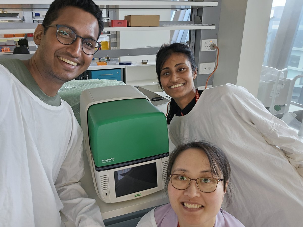 cyykok's tweet photo. Welcoming our new Bio-Rad CFX Opus to the lab by taking a group selfie after a training session. Very excited to perform experiments with this instrument #BioRadLabSelfie #BioRadPacific #CFXOPUS https://t.co/w88XIydgTf