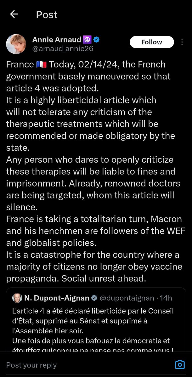 As of today, in France, if you speak poorly of the mRNA injections or claim you or a loved one were injured by them, you can be imprisoned for up to 3 years. This cannot end well for these tyrants. Will the French lead the world in Guillotines once again? #WEFAgenda #macron