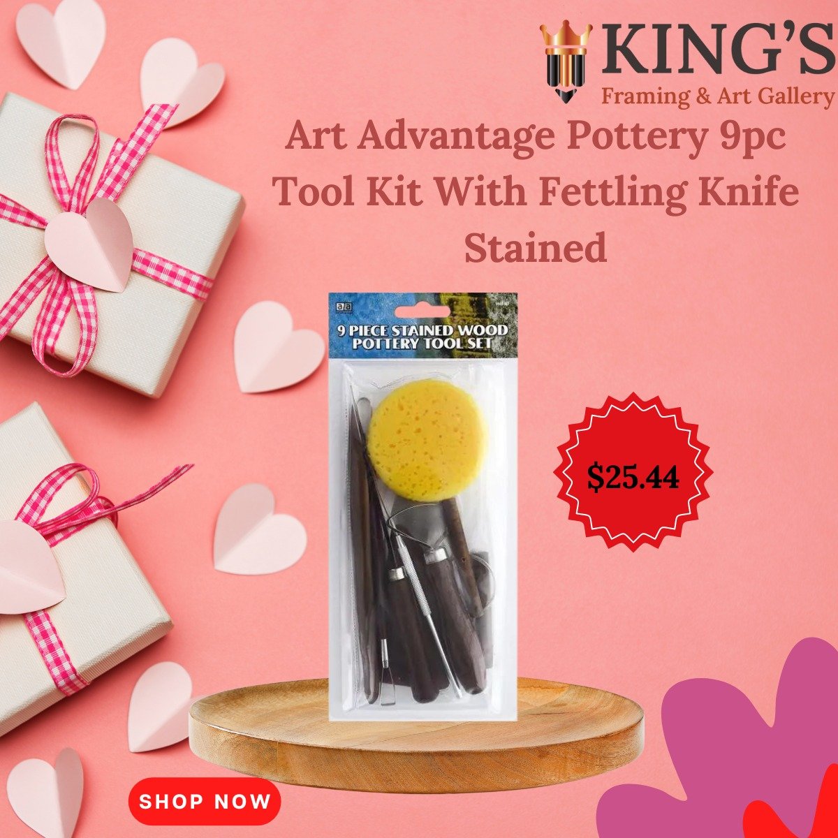 kingsframingart's tweet photo. Elevate your pottery game with the Art Advantage Pottery 9pc Tool Kit With Fettling Knife Stained! 🏺✨ This comprehensive kit includes essential tools for shaping, trimming, and detailing your clay creations.
Shop:- https://t.co/6y15X6Z0hE
#artadvantage #potterytools https://t.co/bAlbZvdnb4