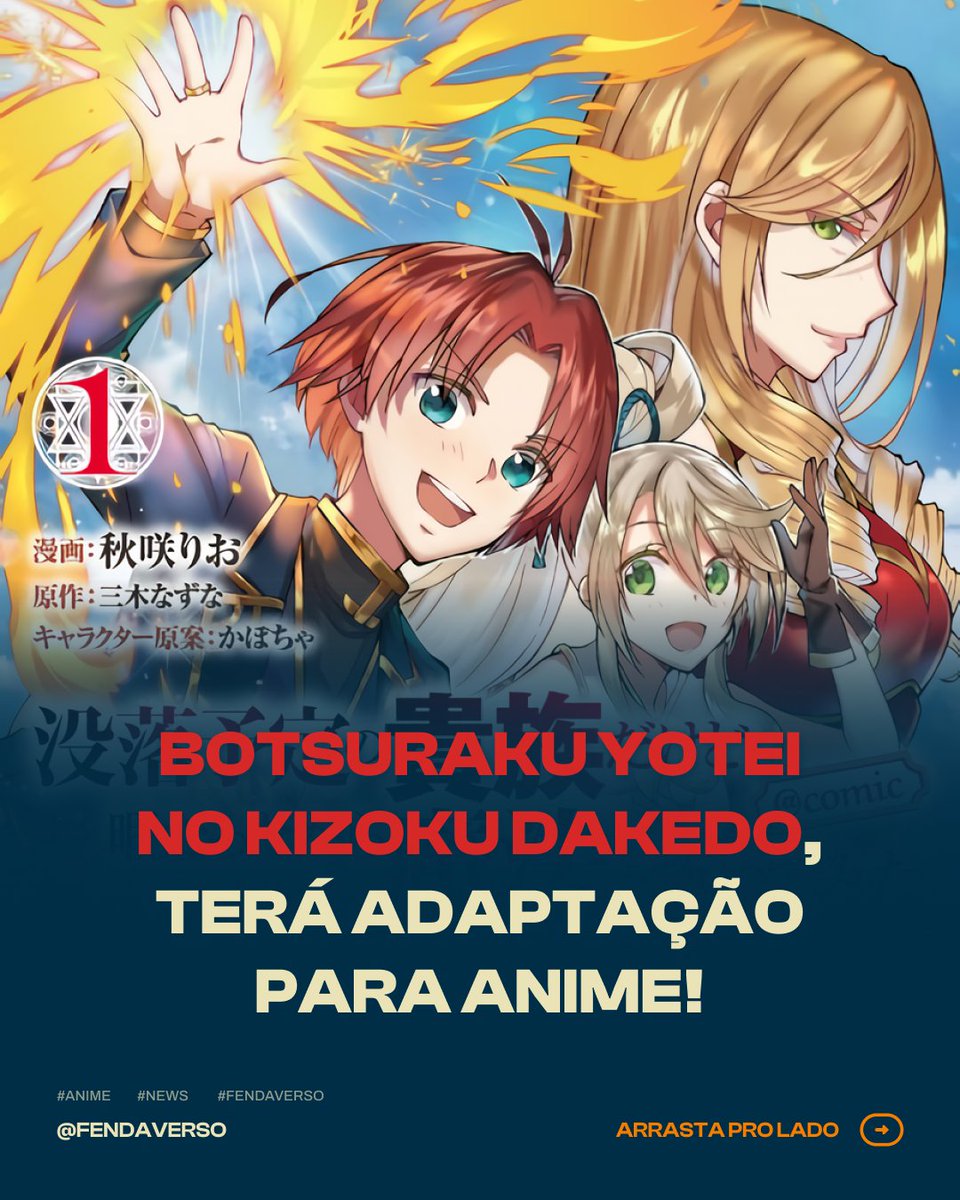 FendaVerso's tweet photo. A Light Novel de Fantasia de Nazuna Miki, "Botsuraku Yotei no Kizoku dakedo, Hima datta kara Mahou wo Kiwamete Mita", receberá uma adaptação para anime.

E ai, ansiosos pelo anime? Comenta aqui em baixo! 😊👇
Curtiu o post? Siga @FendaVerso para mais atualizações! https://t.co/5vvpEmHGVo