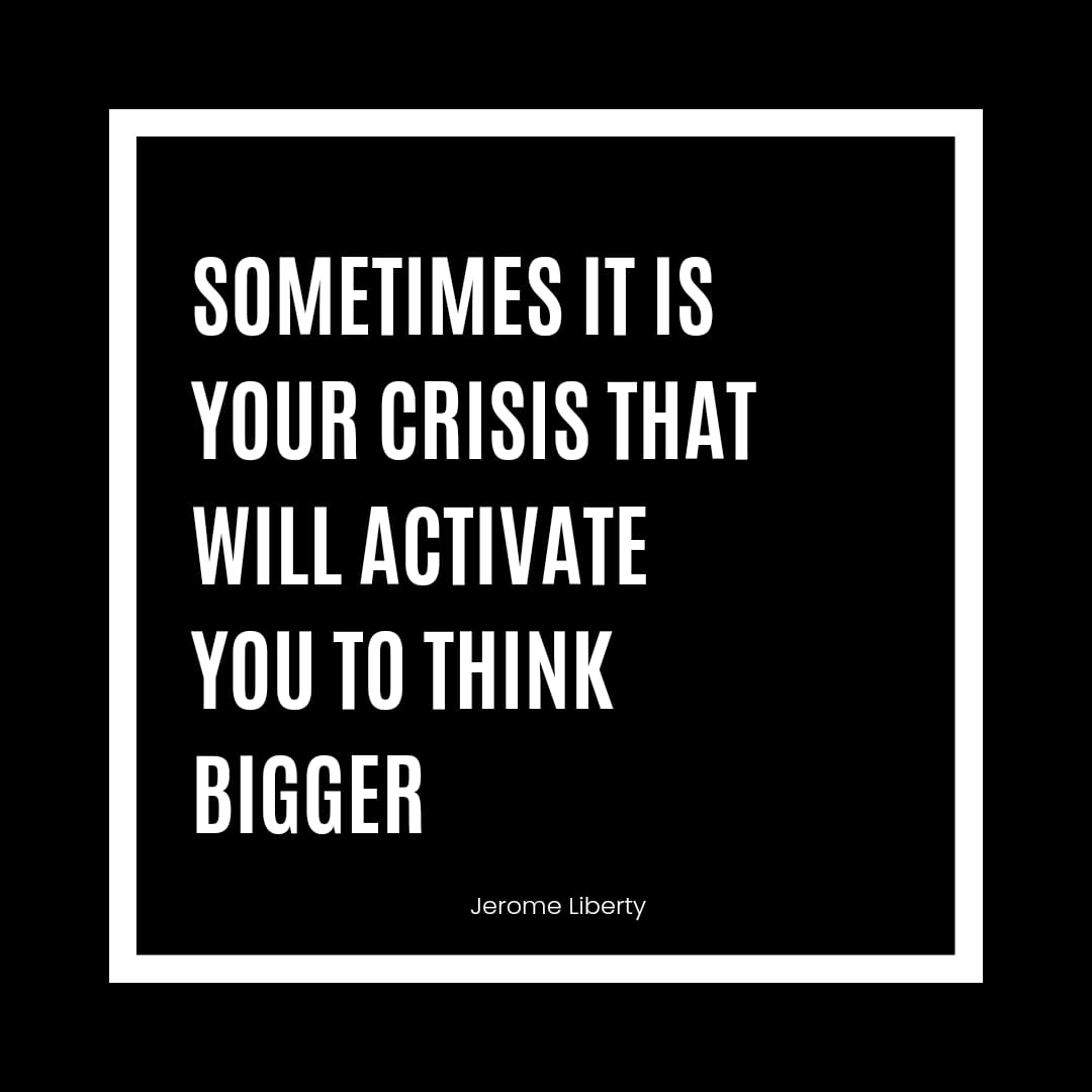 𝐒𝐎𝐌𝐄𝐓𝐈𝐌𝐄𝐒 𝐈𝐓 𝐈𝐒 𝐘𝐎𝐔𝐑 𝐂𝐑𝐈𝐒𝐈𝐒 𝐓𝐇𝐀𝐓 𝐖𝐈𝐋𝐋 𝐀𝐂𝐓𝐈𝐕𝐀𝐓𝐄 𝐘𝐎𝐔 𝐓𝐎 𝐓𝐇𝐈𝐍𝐊 𝐁𝐈𝐆𝐆𝐄𝐑

#Business #Finances #JeromeLiberty #TheYearOfWar