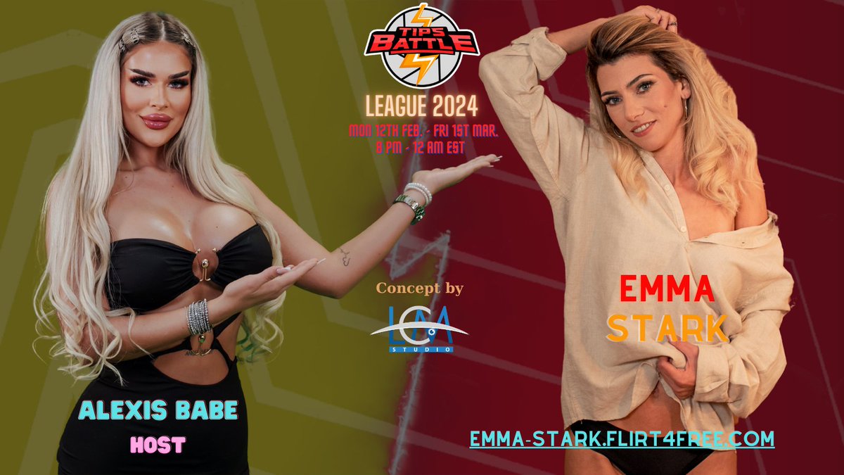 TipsBattles's tweet photo. Visit @Emma_Stark5 during Qualifiers of #TipsBattleLeague Live @Flirt4Free and help her win !
See all the #Live #TipsBattle Startin 8 PM Est here: https://t.co/6f4bWZfMAT
Concept by @LCMStudio
#flirt4free https://t.co/4lRKj0zbH5