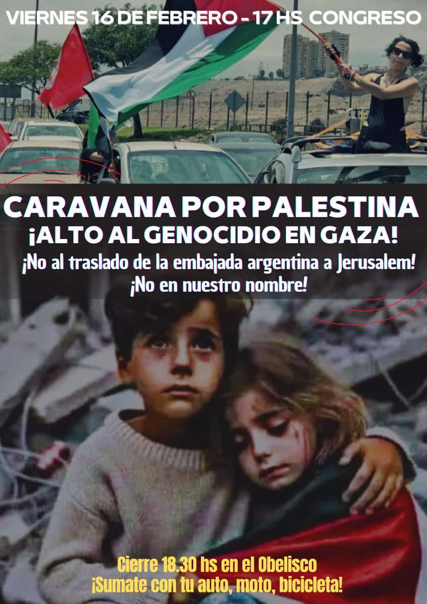 Amigxs! Lxs convocamos a sumarse a la Caravana por Palestina, este viernes a las 17hs. Lxs esperamos!