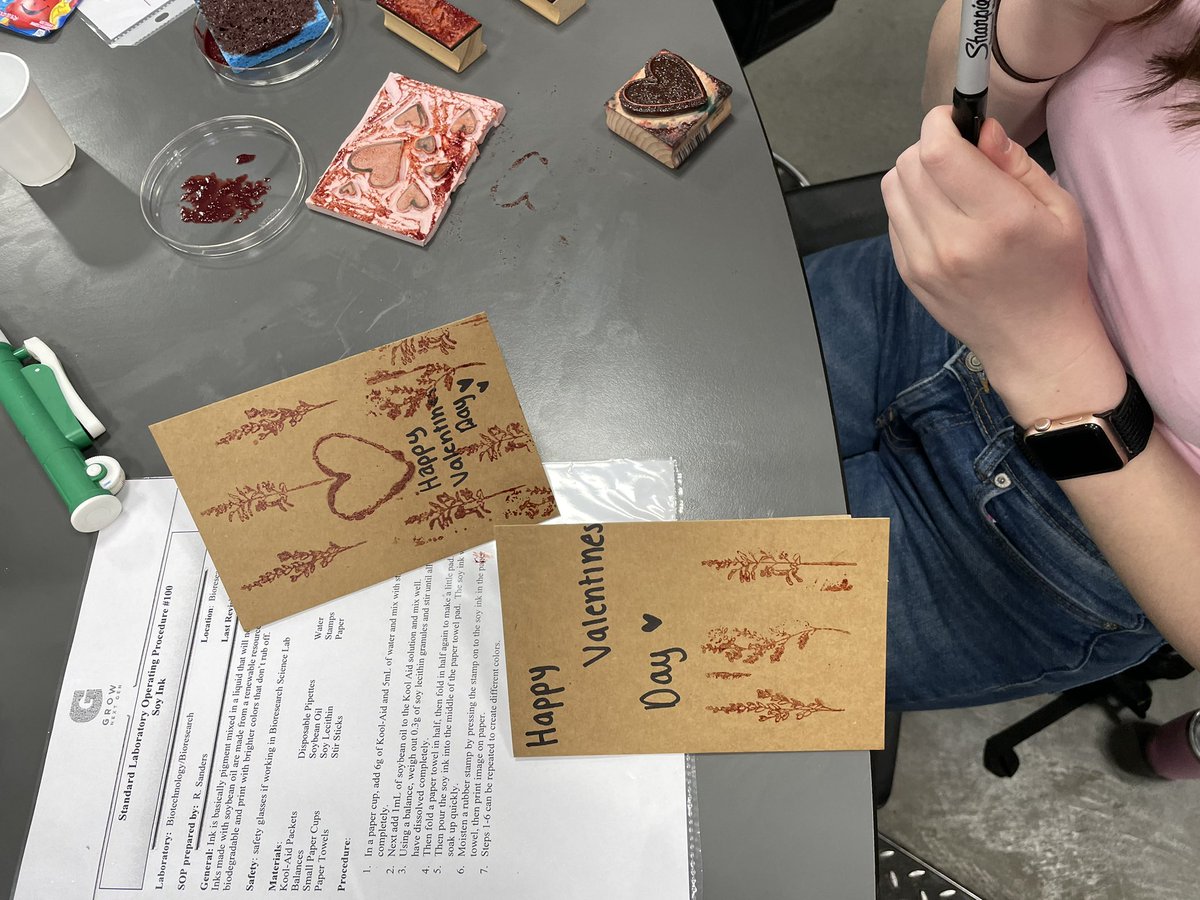 Rachel Sanders (@sandersgisa) on Twitter photo Such a great day in the Bioresearch lab…Ss practicing lab skills and following SOPs to make soy ink and tapping into their arts skills by making Valentine’s Day and Thank You cards. We even had our Admin join the soy fun! <a href="/grownextgen/">GrowNextGen</a> <a href="/GIAcademy/">Global Impact STEM Academy</a> <a href="/Ohiosoycouncil/">Ohio Soybean Council</a> <a href="/OSLN/">OSLN</a> Such a great day in the Bioresearch lab…Ss practicing lab skills and following SOPs to make soy ink and tapping into their arts skills by making Valentine’s Day and Thank You cards. We even had our Admin join the soy fun! <a href="/grownextgen/">GrowNextGen</a> <a href="/GIAcademy/">Global Impact STEM Academy</a> <a href="/Ohiosoycouncil/">Ohio Soybean Council</a> <a href="/OSLN/">OSLN</a>