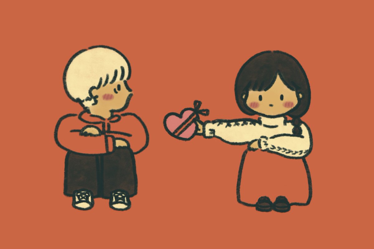 はい、あげる💝

#バレンタインイラスト #1日遅れ