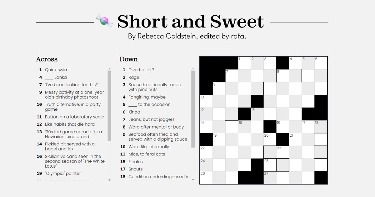 puzzmotoday's tweet image. If you haven&apos;t solved today&apos;s Cross|word, there&apos;s still time to keep your streak! 

Today&apos;s puzzle was written by a constructor who has reached an epic level on a familiar game. Play to the end to read the constructor&apos;s notes and see which level @Rebecculous has reached!  #puzzmo