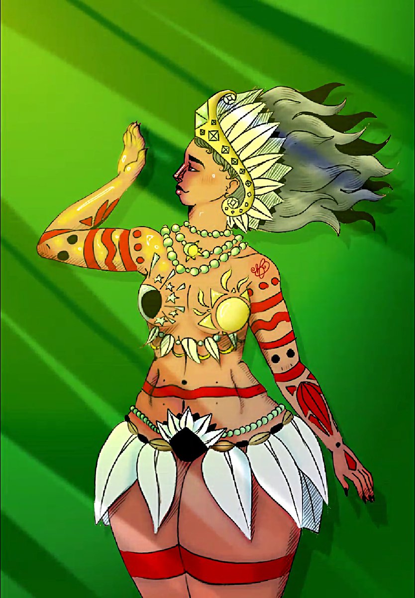 GominhaChan's tweet photo. Que tal? Fiz pensando no carnaval e... É, era pra ser uma Globeleza e saiu uma indígena Globeleza ಡ⁠ ͜⁠ ⁠ʖ⁠ ⁠ಡ  #carnaval #globeleza #indigena https://t.co/IunzMrnJxI