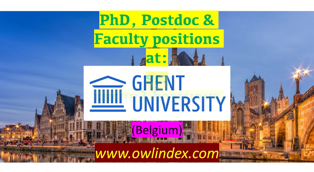 owlindex's tweet photo. 27 PhD, Postdoc, &amp; Faculty at Ghent University (Belgium): https://t.co/KiP6DBsvHt

#owlindex #PhD #PhDposition #phdresearch #phdjobs #postdoc #postdocs #Research #positions #researchers #Faculty #Assistant #Associate #facultyjobs  #belgiumjobs @owlindex  @ugent https://t.co/Y2AAk4xVet
