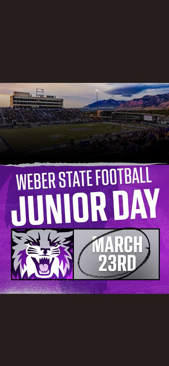 Corbinda6's tweet photo. Thank you @gnduff and @weberstatefb for the junior day invite! 
@ClackamasTDClub @coachholan https://t.co/i3rlXEuSEp