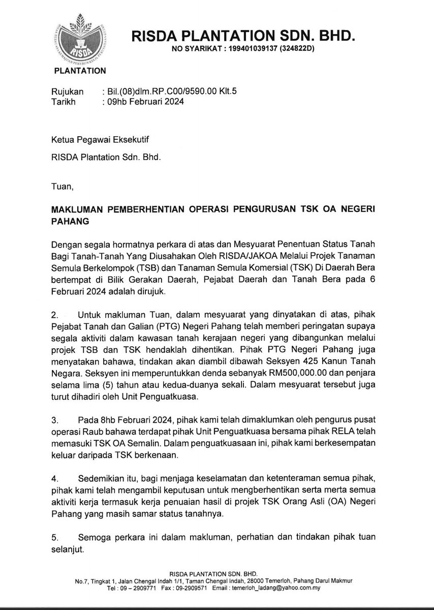 OrangAsal's tweet photo. YAB @WanRosdy Apakah salinan surat yang merujuk kepada keputusan/arahan PTG Negeri Pahang benar? @PEJ_SUK_PAHANG @SUHAKAM @MalaysiaNHRI @DrZahidHamidi @jakoamalaysia @anwaribrahim @SinarOnline @BFMradio @staronline @bernamadotcom @RTM_Malaysia @NST_Online @fmtoday @mkini_bm https://t.co/yndcZBvetx