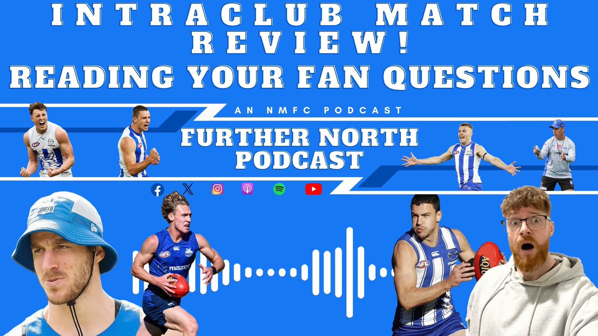 PODCAST IS FINALLY HERE!! This week we go through the intraclub match and answer all your fan questions!! Link below ⬇️ 😎
linktr.ee/furthernorthpod

#NorthMelbourne #Podcast #AFL