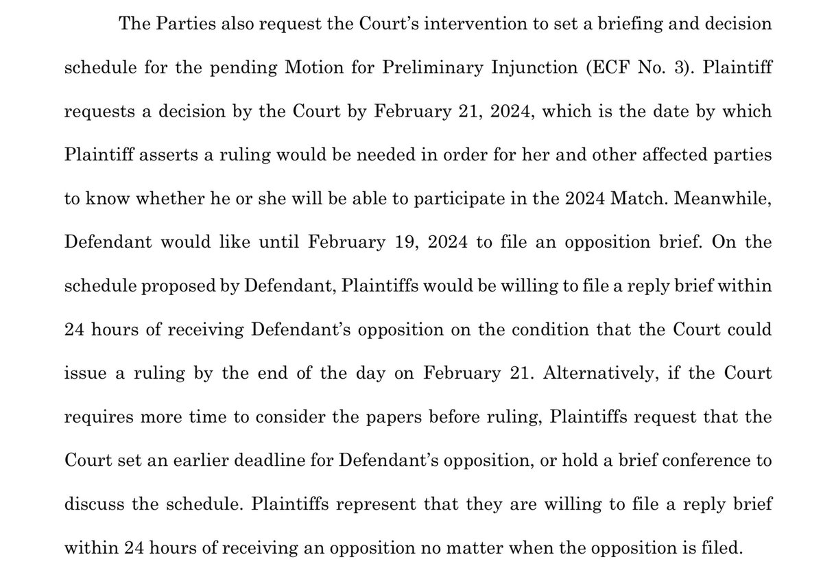 A brief update on the USMLE cheating scandal: This week, a Nepali doctor and Match applicant whose Step 1, Step 2 CK, and Step 3 scores were all invalidated has sued the NBME. The NBME will respond by February 19, and the court will render a decision by February 21. (🧵)